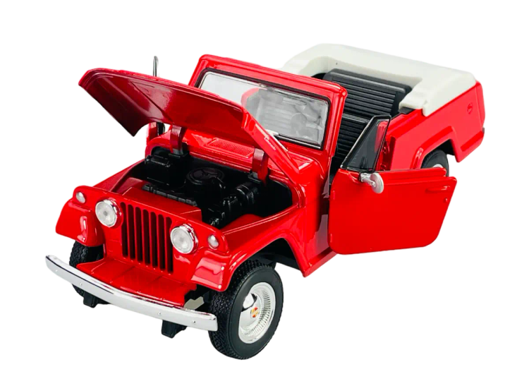 ماکت ماشین جیپ کماندو روداستار 1967 قرمز ویلی(Jeepster Commando Roadster welly) مقیاس 1:24