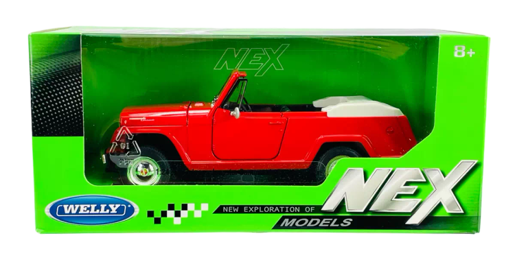 ماکت ماشین جیپ کماندو روداستار 1967 قرمز ویلی(Jeepster Commando Roadster welly) مقیاس 1:24