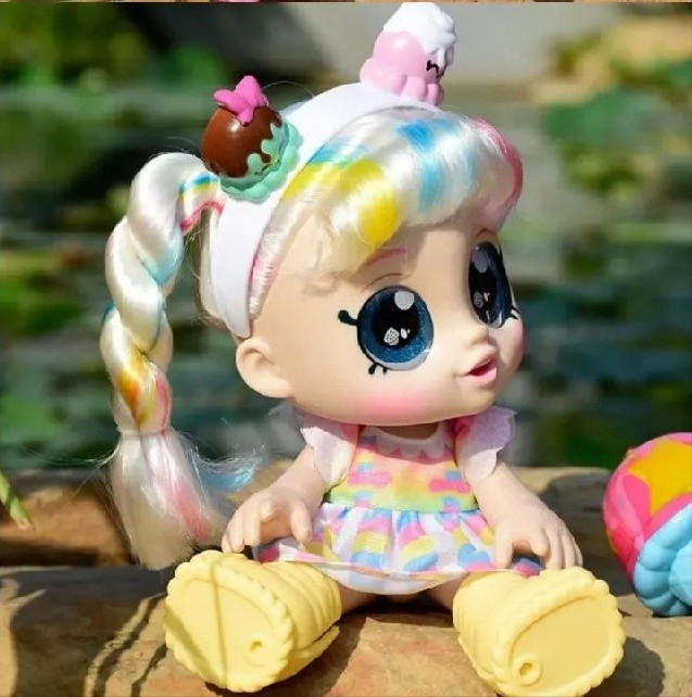 عروسک چشم درشت تیله ای موزیکال 33 سانتی DESSERT GIRL