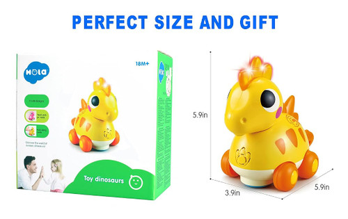 دایناسور لمسی چشمک زن موزیکال هولا تویز HOLA TOYS - 6110
