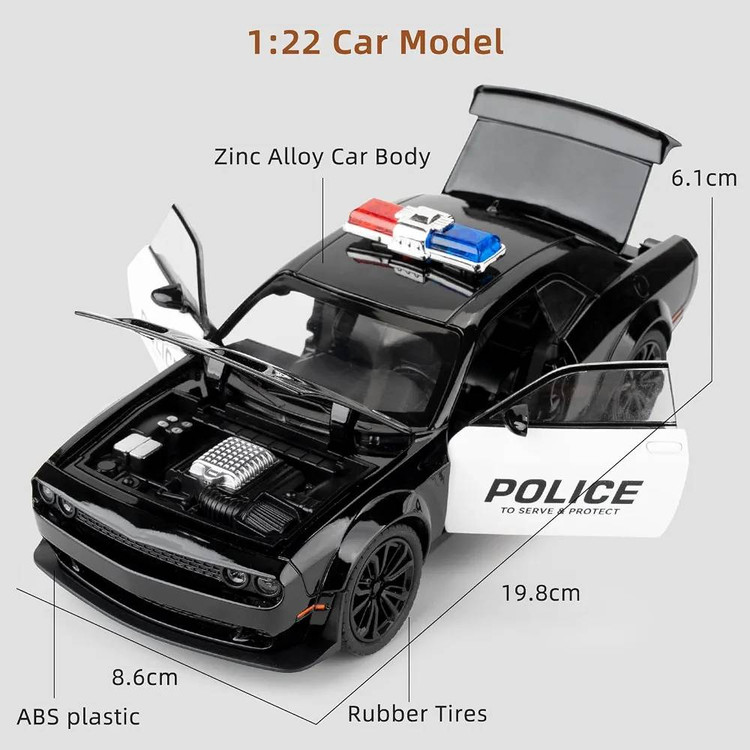 ماشین فلزی پلیس دودج چلنجر مقیاس 1:22